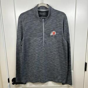 Men’s Under Armour University Of Utah Grey Quarter zip Size L Athletics Utes